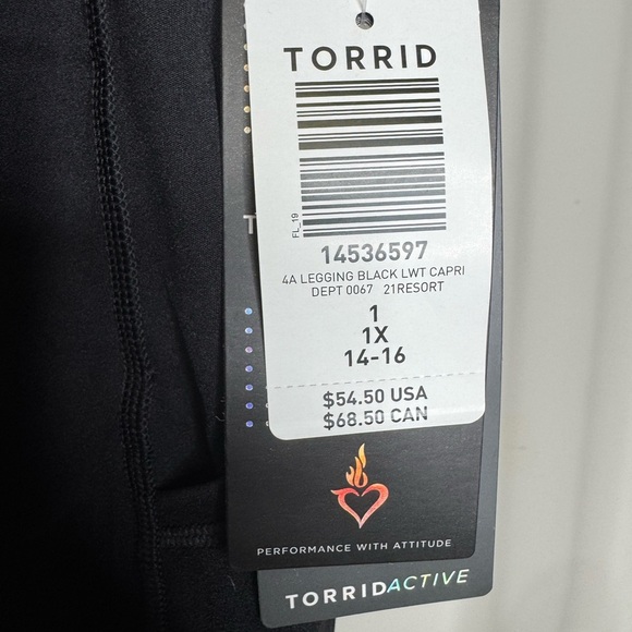 NWT TORRID Size 1 Black Capri with pockets - Picture 4 of 5